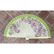 wachlarz hiszpański MEHENDI 23 cm - pistacjowy - y_wachlarz1888_pelny_nadruk_kwiaty_mehendi_23cm_kolor_pistacjowy.jpg