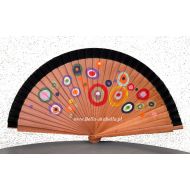 wachlarz hiszpański polerowana grusza KÓŁECZKA 23 cm - NOWOŚĆ - y_wachlarz5775_pelny_polerow_grusza_recznie_malowane_kolka_circulos_23cm.jpg